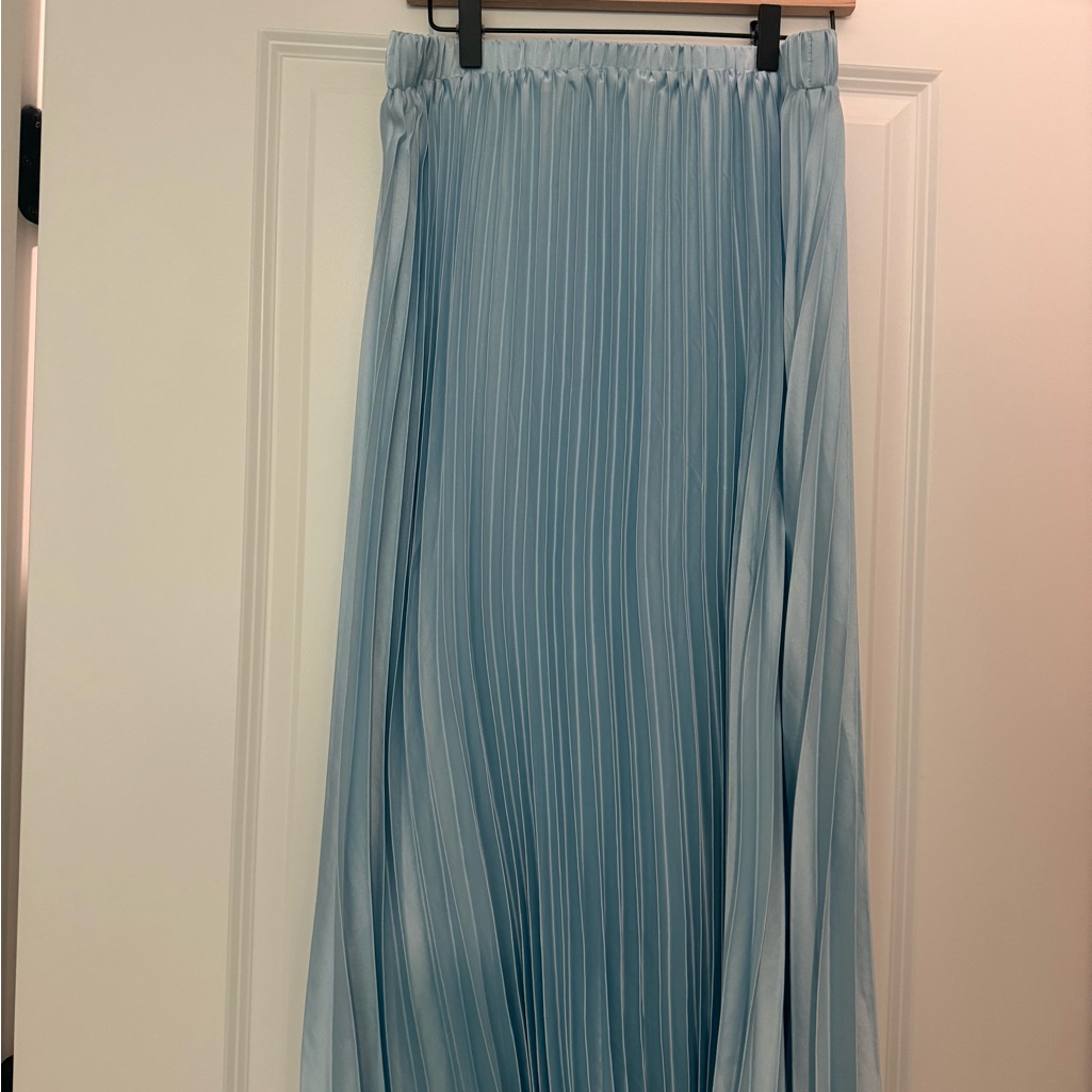 Arula Light Blue Pleated Maxi Skirt